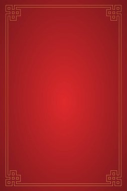 Red frame with gold thin border, template for Chinese New Year, greeting cards vector clipart