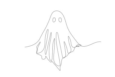 Bir çizim, hayaletin özeti, ruh. Vektör basit illüstrasyon.