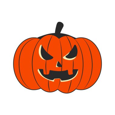 Retro Halloween pumpkin. Isolated on white vector illustration clipart