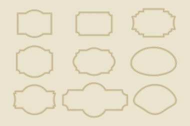 Bej arkaplanlı, içi boş, klasik, zarif bir çerçeve. Vektör illüstrasyonu