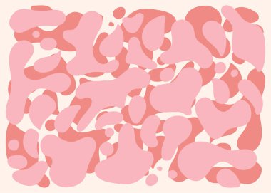 Sıvı organik şekiller, pembe arka plan. Vektör el çizimi.