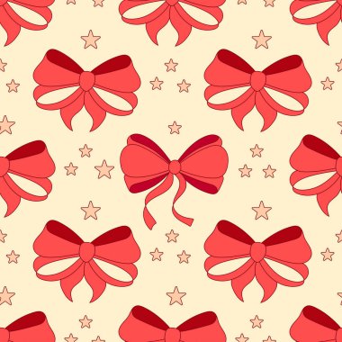 Kusursuz desen, basit el yapımı kurdele yayları. Kırmızı kutlama arkaplanı