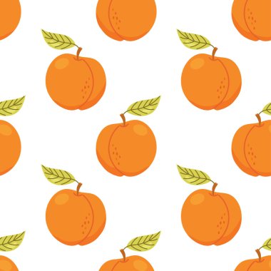 Şeftalisiz desenli Kawaii tarzı yaz meyveleri.