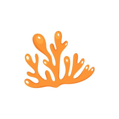 Stilize edilmiş turuncu mercan çizimi, sualtı temalı için ideal.