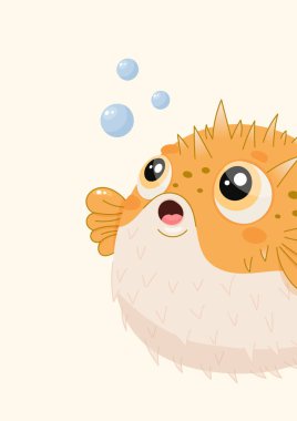 kirpi balığı baloncukları karikatür su altında tatlı deniz hayvanı çizimi deniz balığı geçmişi