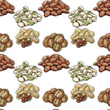 Fıstıklı ve fıstıklı badem desenli kusursuz fındık.