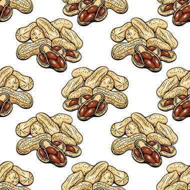 Kusursuz kabuklu yer fıstığı deseni ve atıştırmalık markalaşma, ambalaj ve sağlıklı yiyecek görselleri için yarı ideal..