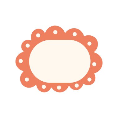 Yapıştırmalar, çocuk tasarımları ve sevimli grafik unsurları için harika, deniz tarağı desenli el yapımı oval çerçeve..