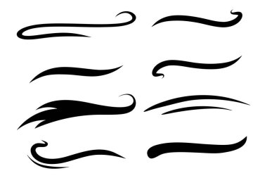 Yaratıcı projelerde spor, markalaşma ve dinamik metin geliştirme için siyah eğriler ve altı çizili şekiller.