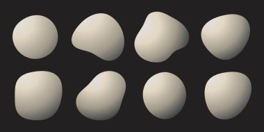 Çağdaş soyut tasarımlar için yumuşak ve zarif bir görünüm yaratan, pürüzsüz eğimli geçişler içeren organik vektör şekilleri..