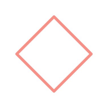 Pastel pembeyle çizilmiş basit bir elmas. Etiketler, etiketler veya geometrik bileşimler için mükemmel çerçeve veya tasarım ögesi.