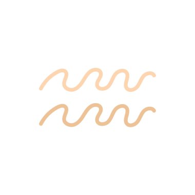 Yumuşak şeftali renginde soyut ikiz dalga çizgileri. Su, hareket veya sakin akışı temsil etmek için kullanılan minimal boho ögesi.