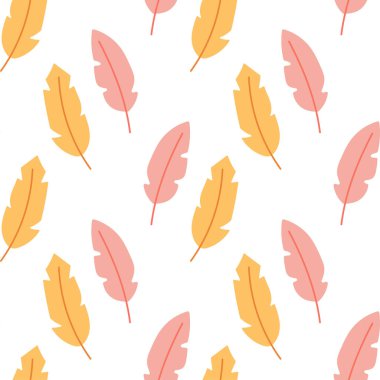 Pastel renkte basit ve neşeli tüy deseni, bebek odası, bebek kıyafetleri, kırtasiye malzemeleri ya da ambalaj kağıdı için mükemmel..