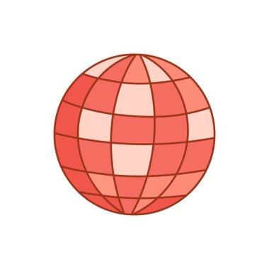 Stilize edilmiş pembe disko topu çizimi. Eğlence ve retro unsuru, parti ya da kovboy kız temalı disko tasarımları için harika..