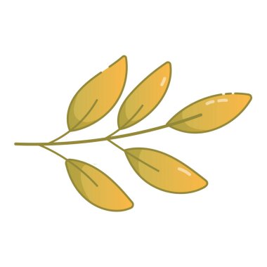 Sade stili olan ılık tonlu sarı yaprak dalı. Sonbahar temaları, planlamacılar, samimi illüstrasyonlar veya etiket setleri için harika.