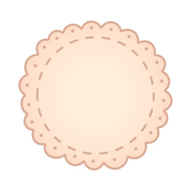 Dikilmiş kenarı ve yumuşak pembe boyalı dairesel etiket. Planlamacılar, çıkartmalar ya da dijital yapıştırma kitapları için harika.