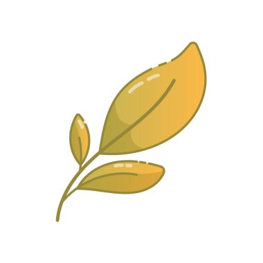 Basit el çizimi sarı yaprak çizimi. Sonbahar temalı dekor, günlük ya da planlayıcı çıkartmaları için ideal.