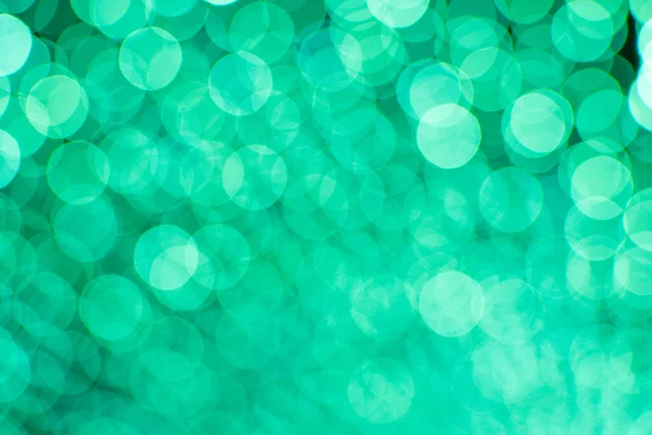 Smaragdové Zelené Abstraktní Pozadí Modrého Bokeh Rozostřené Rozmazané Světelné Kruhy — Stock fotografie