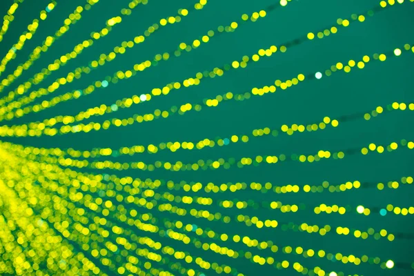 Zelené Žluté Abstraktní Pozadí Bokeh Rozostřené Rozmazané Světla Věnce — Stock fotografie