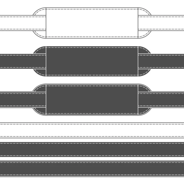 Schwarz Weiße Abbildungen Des Gürtels Mit Anhänger Isoliertes Vektorobjekt Auf — Stockvektor