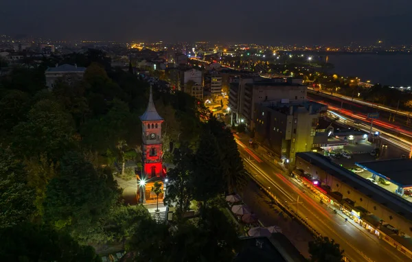 Ночной Вид Исторической Башни Часами Izmit — стоковое фото