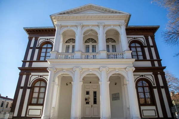 stock image Edirne, Turkey - December 24, 2021 : Historical colorful houses in Edirne building view in Edirne City.