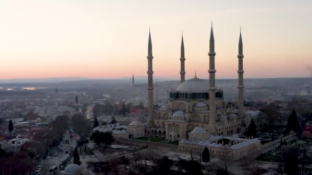 Moschea Selimiye Vista Esterna Nella Città Edirne Turchia Edirne Era — Video Stock
