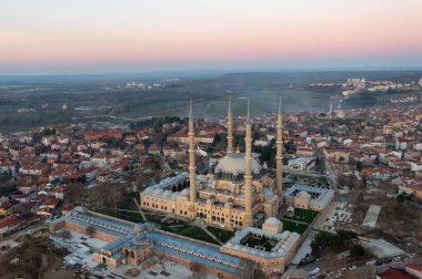 Edirne 'de Selimiye Camii dış görünüşü. Edirne Osmanlı İmparatorluğu 'nun başkentiydi..
