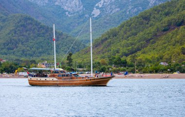 Antalya, Turkey, October 8, 2010: Enjoying a holiday with motorboats and sailboats in the south of Turkey
