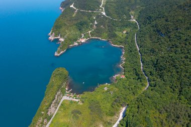 Gideros körfezi manzaralı, Cide, Kastamonu, Türkiye, ayrıca Genoese tarihli Karadeniz 'in en güzel doğal körfezi.