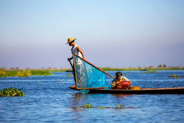 Mandalay Myanmar Novembre 2016 Pescatori Che Vanno Pescare Mandalay Nel — Foto Stock