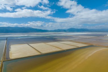Acigol Gölü 'nün havadan görünüşü, Denizli Türkiye.
