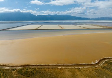 Acigol Gölü 'nün havadan görünüşü, Denizli Türkiye.