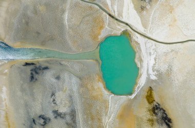 Burdur Gölü 'nün hava manzarası, Burdur Türkiye.