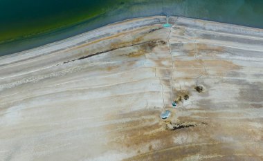 Burdur Gölü 'nün hava manzarası, Burdur Türkiye.