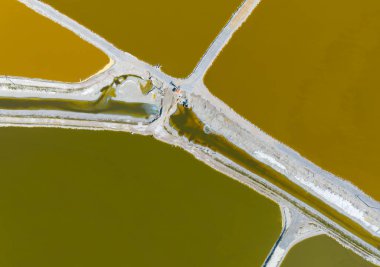 Acigol Gölü 'nün havadan görünüşü, Denizli Türkiye.