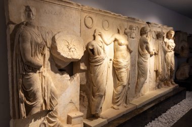 Aydn, TURKEY, 1 Mayıs 2023: Afrodisias Antik Şehir. (Afrodizyaklar) Tanrıça Afrodit 'e adanmış birçok antik şehrin ortak adı. Afrodizyak denilen şehirlerin en ünlüsü. Karacasu.. 