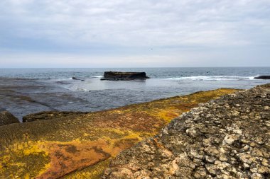 People visit Kefken Pink Rocks in Kandira district of Kocaeli, Turkey