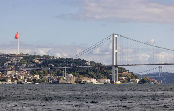 Стамбул Турция Сентября 2023 Года Мечеть Ортакой Босфорского Моста Стамбул — стоковое фото