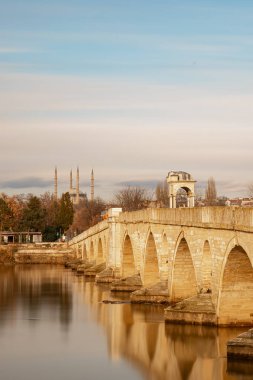 meric bridge and selimiye mosque, Edirne, Turkey