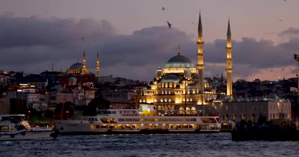 新しいモスク Yeni イスタンブール トルコ — ストック動画