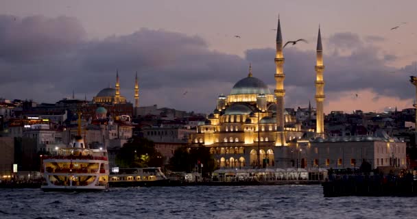 新しいモスク Yeni イスタンブール トルコ — ストック動画