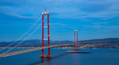 İki kıtayı birbirine bağlayan yeni köprü 1915 kanakkale köprüsü (dardanelles köprüsü), Çanakkale, Türkiye