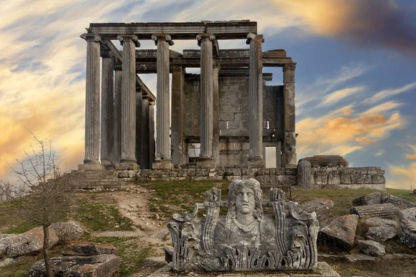 Cidade Antiga Aizanoi Templo Zeus Avdarhisar — Fotografia de Stock
