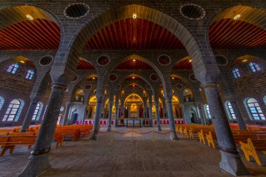 DIYARBAKIR, TURKEY, 09 Ekim 2023: Surp Giragos Ermeni Kilisesi veya St. Kyriakos Kilisesi Diyarbakır 