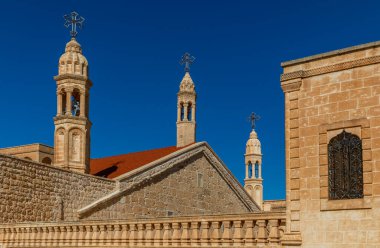 Midyat, Mardin'deki Mor Gabriel Manastırı. Türkiye. Mor Gabriel Manastırı, dünyada hayatta kalan en eski Süryani Ortodoks manastırıdır..