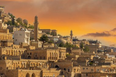 Türkiye 'nin güneydoğusunda yer alan Mardin Şatosu ile Eski Mardin' in (Eski Mardin) antik ve taş evleri