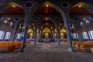 DIYARBAKIR, TURKEY, 09 Ekim 2023: Surp Giragos Ermeni Kilisesi veya St. Kyriakos Kilisesi Diyarbakır 
