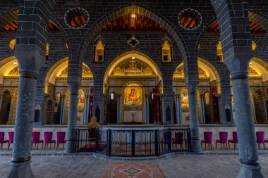 DIYARBAKIR, TURKEY, 09 Ekim 2023: Surp Giragos Ermeni Kilisesi veya St. Kyriakos Kilisesi Diyarbakır 