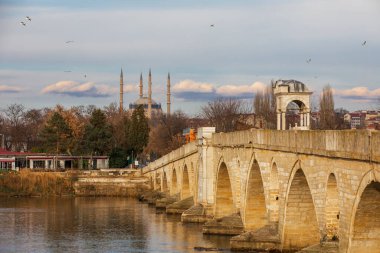 meric bridge and selimiye mosque, Edirne, Turkey